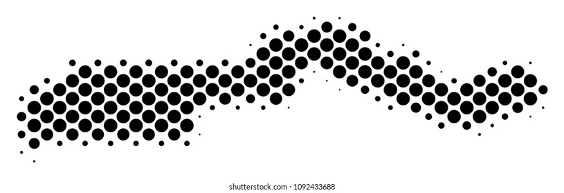 Abstract the Gambia map. Vector halftone territory scheme. Cartographic dot composition. Schematic the Gambia map is constructed with regular sphere cell pattern.