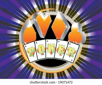 abstract gambling Poker vector style with cards