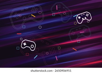 Abstract game background with blue pink light. Suit for esport and gaming competition.