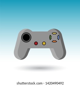 abstract game controller, blue background 