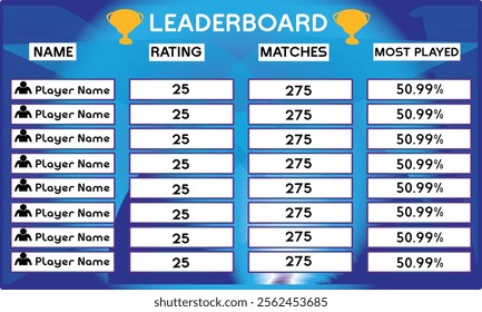 abstract game leaderboard vector. abstract colorful game leaderboard design
