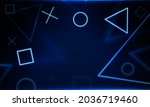 Abstract Game Light out technology and with neon triangles. Hitech communication concept innovation background,  vector design
