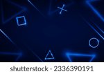 Abstract Game Light out technology and with neon triangles. Hitech communication concept innovation background, vector design