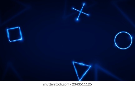Abstract Game Light out technology and with neon triangles. Hitech communication concept innovation background, vector design