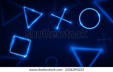 Abstract Game Light out technology and with neon triangles. Hitech communication concept innovation background, vector design