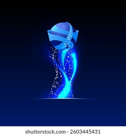 Abstract game trophy background, award banner, soccer cup, 2026 world design trends, vector illustration