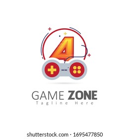 Abstract Game Zone A Letter Logo With Joystick Element. Design Vector illustration