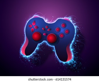 Abstract gamepad, gaming illustration. Vector background.