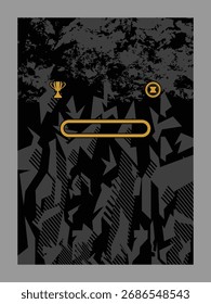 Abstract Gaming Interface with Trophy and Settings Icon (Interface de jogos abstrata com troféu e ícone de configurações)