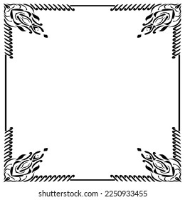Abstract Gaphic Frame Border Corner Design Decorative Floral Leaf Element Vector Illustration