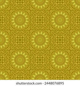 Abstract garden mandala ornament pattern background - spiritual oriental floral seamless vector art illustration