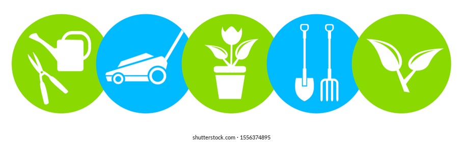abstract garden vector illustration in buttons