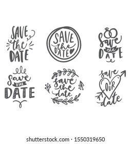 abstract gary colour save date lettering logo design template