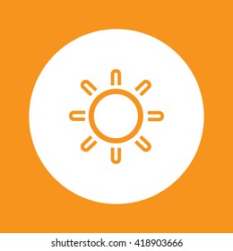 abstract gas burner icon in round on orange and white background