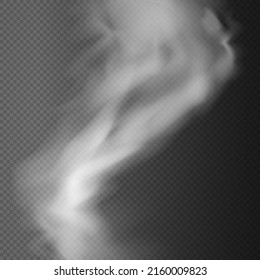 Abstract Gas On Transparent Background, Vapor Machine Steam Or Explosion Dust, Dry Ice Effect, Condensation, Fume. Special Effect Of Steam, Smoke, Fog, Clouds. Vector Illustration.