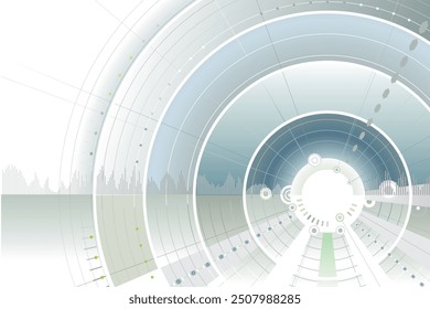 Abstract gate circle patterns technology background concept. Perfect presentations on innovation in technology template