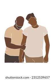 Abstrakte Illustrationen zu homosexuellen Paaren. Vektorgrafik.