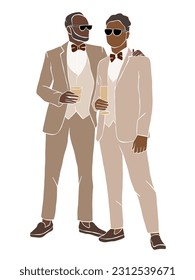 Abstract gay couple illustrations. Vector illustration.