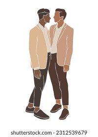 Abstract gay couple illustrations. Vector illustration.