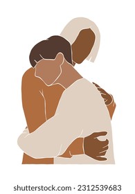 Abstract gay couple illustrations. Vector illustration.