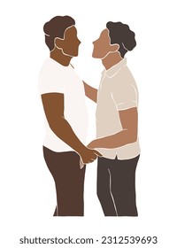 Abstract gay couple illustrations. Vector illustration.