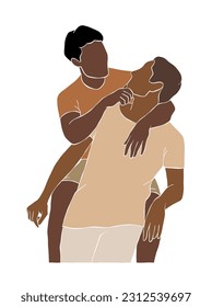 Abstract gay couple illustrations. Vector illustration.