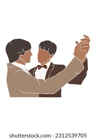 Resumen de ilustraciones de parejas gays. Ilustración vectorial.