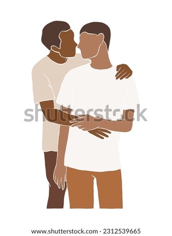 Abstract gay couple illustrations. Vector illustration.