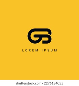 Abstract GB BG letter simple style business logo design vector template.