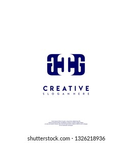 abstract GCCG logo letters design concept in shadow shape