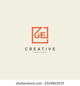 Abstract GE EG Letter Modern Monogram Style Logo Design. Initial vector template.