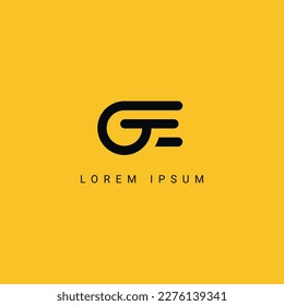 Abstract GE EG letter simple style business logo design vector template.