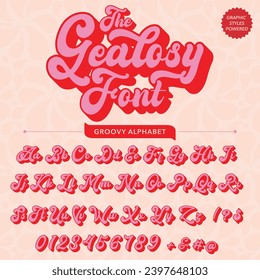 Abstract the gealosy Script Retro Font template design