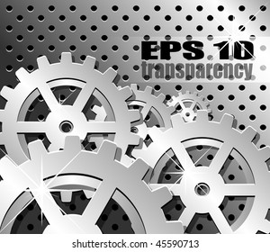 Abstract gear background - vector illustration