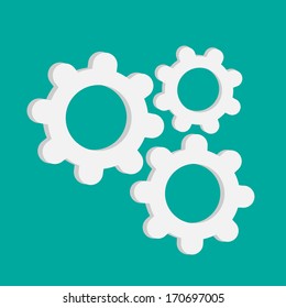 Abstract gear and cog wheels. Template.  Flat design. Vector illustration.