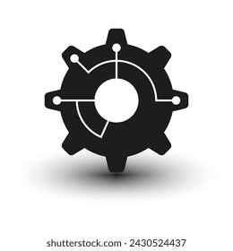 Abstract gear icon. Mechanical design symbol. Simple, technical. Vector illustration. EPS 10.