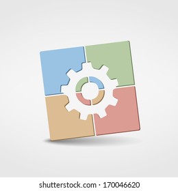 Abstract gear icon, vector eps10 illustration