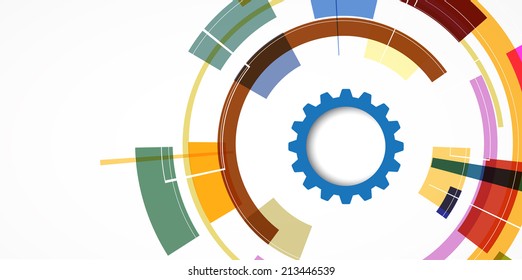 abstract gear logical vector technology background. computer integration