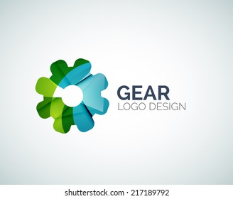 Abstract gear logo design made of color pieces - various geometric shapes - Powered by Shutterstock - Get 15% off with code: PIKWIZARD15
