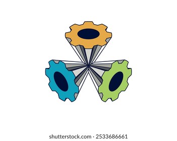 Abstract gear logo template vector illustration