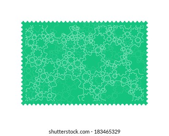 Abstract gear machine industry collage background in a stamp vector graphic template illustration pattern