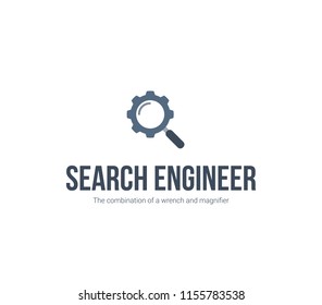Abstract Gear Magnifier. Isolated Vector Illustration
