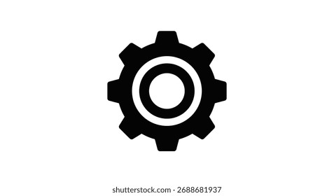 Abstract gear mechanism symbol representing engineering technology industry and mechanical operations silhouette