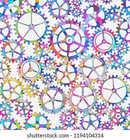 Abstract gear seamless pattern