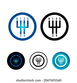 Abstract Gear Shift Icon Set