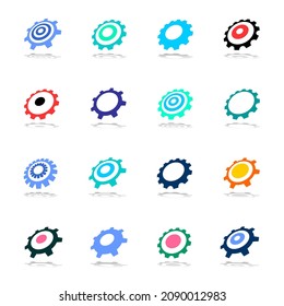 Abstract gear symbols. Set of design elements. Vector art.