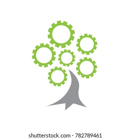 abstract gear tree logo