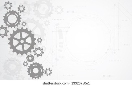 Abstract gear wheel mechanism background. Machine technology. Vector illustration