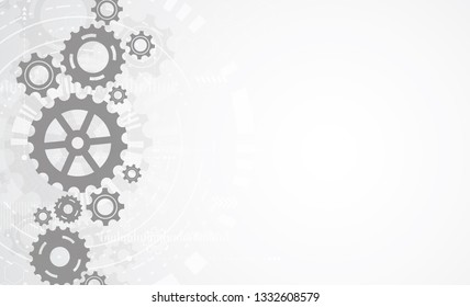 Abstract gear wheel mechanism background. Machine technology. Vector illustration