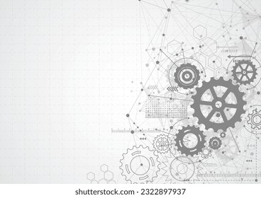 Abstract gear wheel mechanism background. Machine technology. Vector illustration